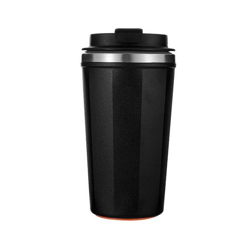380ml/500ml 더블 스테인레스 스틸 커피 머그잔 떨어지지 않는 디자인 열 플라스크 텀블러 Thermocup 휴대용 보온병 머그잔, 380ml|Black