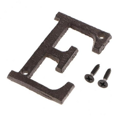 3-4pack 주철 크리 에이 티브 DIY 도어 플레이트 편지 레이블 기호 벽 장식 홈, 검은 색, {"수건소재":"철"}