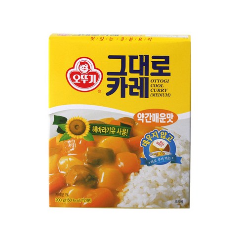 (무)오뚜기 그대로카레(약간매운맛)200g(박스), 200g, 24개