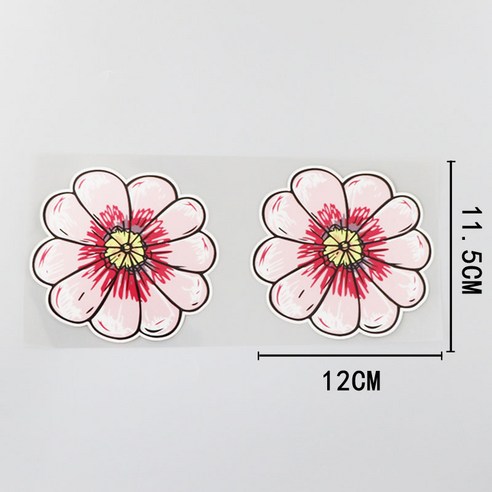 자동차 스티커, CS8352 핑크 꽃 12*11.5CM 두 팩