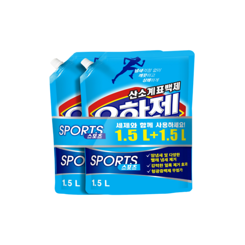 유한젠 표백제 리필 액체형 스포츠, 1.5L, 6개
