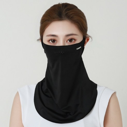 오제로 자외선 차단 햇빛 가리개 쿨 스포츠 골프 마스크1+1+1, 블랙, 1세트