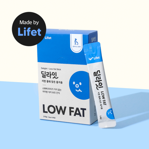 신부전 저단백 간식 라이펫 딜라잇 low protein 스틱 (14g x 15) 강아지 고양이, 로우팻 1팩