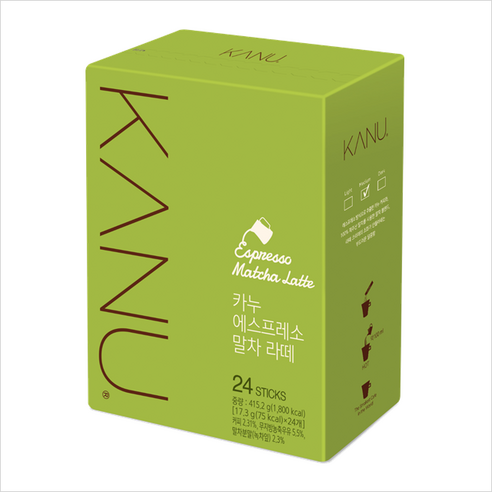 카누 말차라떼 24T x 1개, 17.3g, 24개입