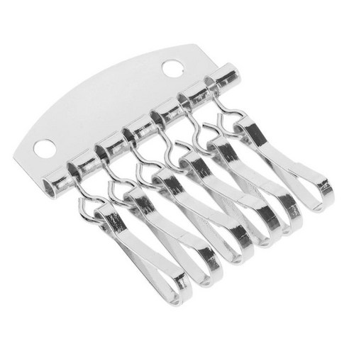 6개의 키링이 있는 키 보드 금속 키 보드 키 후크 후크 레일, 실버, 47mm, 합금