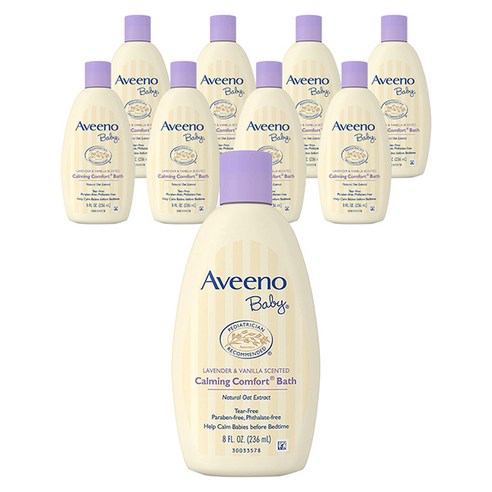 아비노베이비 카밍 컴포트 배스 라벤더 & 바닐라 향, 236ml, 9개
