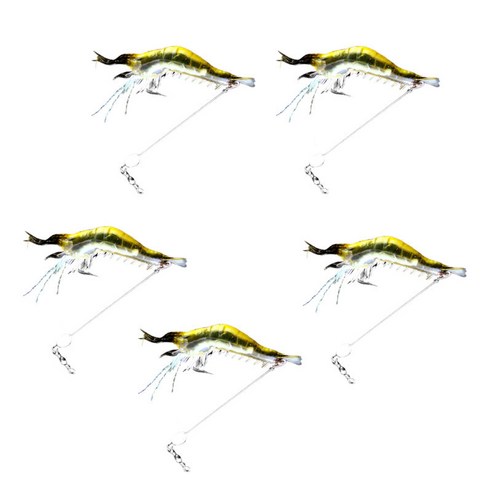 Lot 5pcs 새우 조작 야광 비즈 미끼 베이스 낚시 미끼 캐치 후크, 설명, As Pictre 쇼, 설명