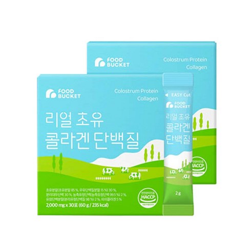 푸드버킷 리얼 초유 콜라겐 단백질, 2g, 60개