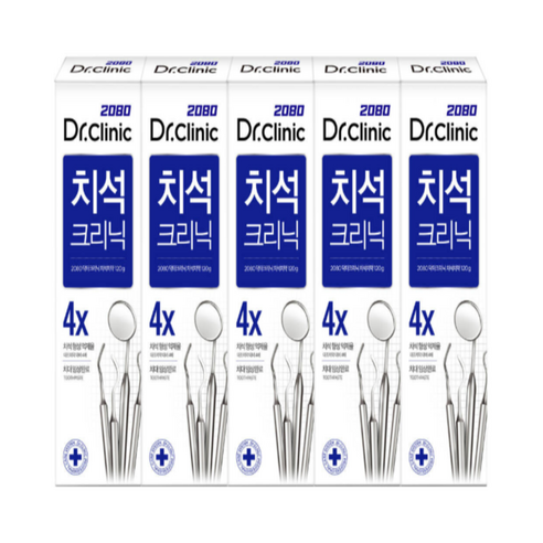 2080 닥터크리닉 치석치약, 140g, 5개