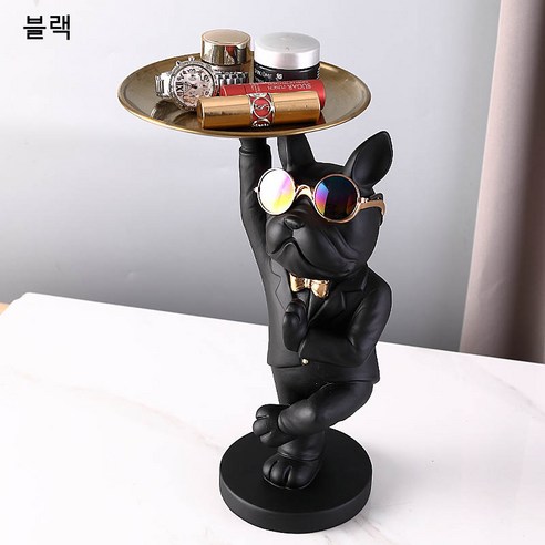다나에 현관 키 수납 플레이트 신발장 버킷 트레이 캐릭터 소, 블랙