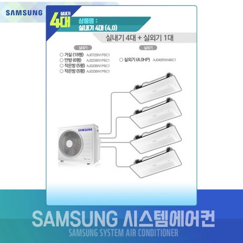 삼성전자 아파트 천장형 무풍 시스템에어컨 실내기 4대