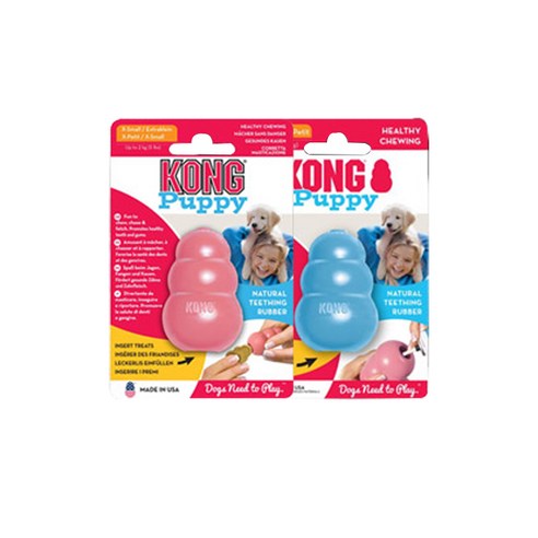 [펫달] 콩 KONG 강아지 노즈워크 애견 간식 장난감 분리불안 해소 퍼피 2개, 퍼피 S 2개 (색상랜덤)