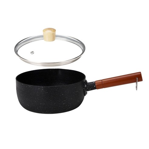 퍼투 메디컬 스톤 코티드 넌-스틱 스노우 팬 알루미늄 일반편수냄비, Black, 20cm
