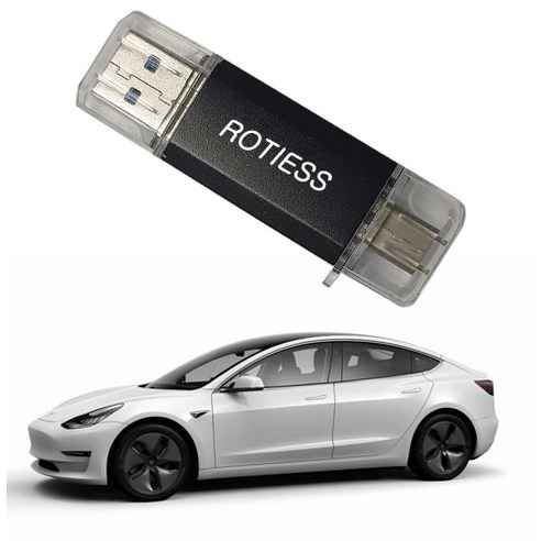 ROTIESS USB C 플래시 드라이브32기가 64기가 128기가 c타입 USB 포트 Tesla MODLE Y/3/S/X 대시 캠 센트리 모드 플래시 드라이브, 32GB