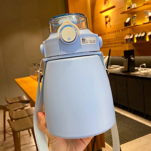 DFMEI 배불뚝이 텀블러 여요미 물컵 대용량 고안치 스테인리스컵 빨대망 레드 주전자, 남자 컵, 750 ml.