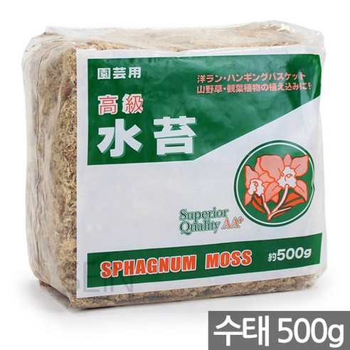 세인화분 AA+ 천연 수태 500g - 테라리움 토피어리 난 란 서양 동양 화초 식물 수경 화초 행잉 바스켓 관엽 모스 이끼 석부작 풍란, 1개
