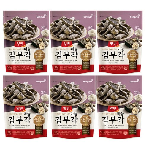 동원 양반 마늘 김부각 50g, 6개