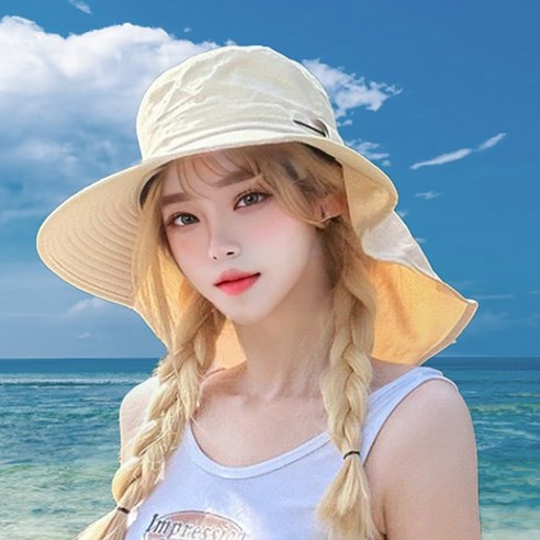 제이네오 서핑햇 자외선차단 챙넓은 모자 물놀이모자 오버핏 서프햇, 아이보리