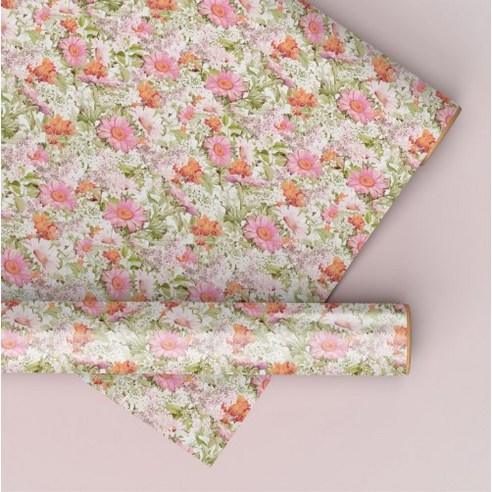 종이 포장지 50x70cm 5매입, 핑크데이지