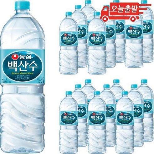 백산수 유라벨 2L x 6개 농심 생수 물2리터