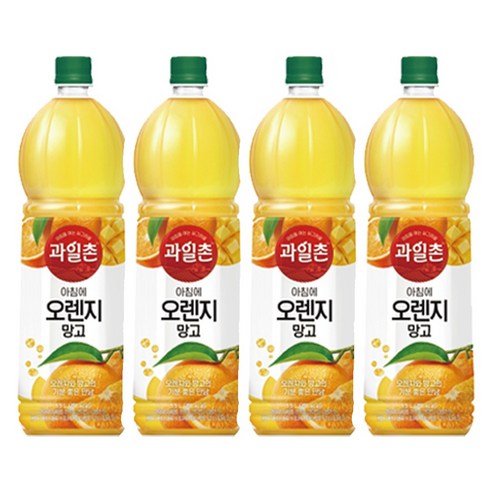 [오늘쇼핑]해태 과일촌 오렌지망고 1.5L 오렌지주스/망고주스, 5개