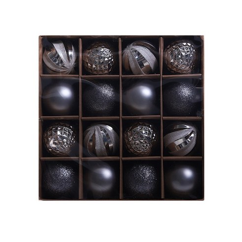 Xzante 크리스마스 트리 펜던트 선물 장식 공 6cm/16 디스플레이 c, 짙은 회색