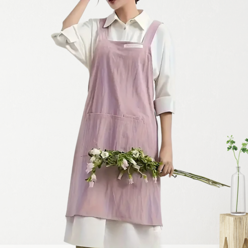 이드림 100% 순면 부드러운 천연 원단 파스텔로 앞치마, 1개, 인디핑크