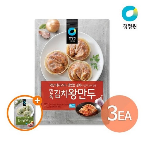 청정원 민속김치왕만두 +(추가)왕만두770g, 770g, 3개