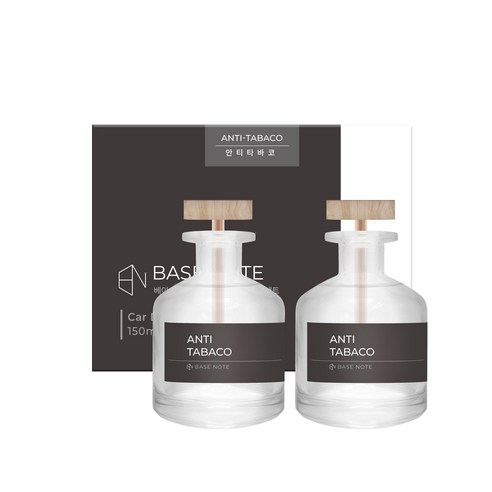 베이스노트 차량용 대용량 디퓨저 150ml, 2개, 안티타바코