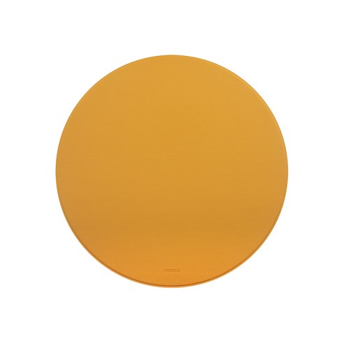 FENICE 조약돌 가죽 마우스 패드, ROUND YELLOW, 1개
