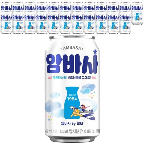 밀크소다 암바사 345ml x 24캔, 24개