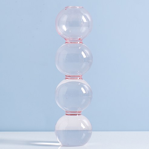 MEIISEO가정용 북유럽 스타일 투명 유리꽃병 수경 유리화병 꽃병 도자기 화병, 딥 블루