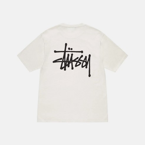 스투시 반팔티 피그먼트 로고 티셔츠 피그먼트 다이드 내추럴 아이보리 [국내매장판] BASIC STUSSY TEE PIGMENT DYED 화이트