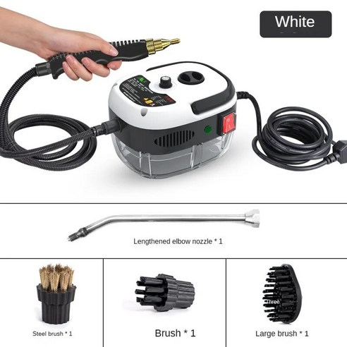 가정용 고압 스팀청소기 2500W 3Bar, 화이트