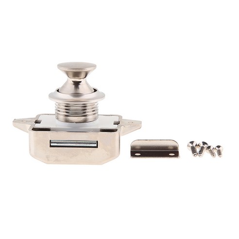 Ursmart 푸시 버튼 래치 잠금 장치가없는 보트 RV 캐러밴 캐비닛 찬장 니켈, 설명, 26mm, 합금