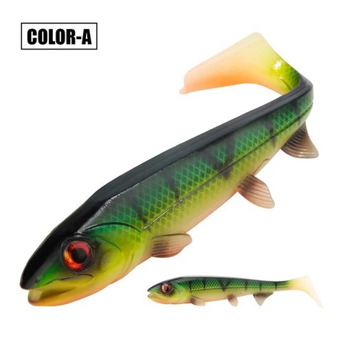 Spinpoler-Shad 파이크 루어 스윔베이트 14cm/18cm 스퀘어 테일 퍼치 메기 샹더 소프트 인공 미끼 빅, 14cm 25g, 04 Color-D_01 14cm 25g, 7.색상D - 14cm 25g