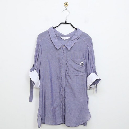 빈티지다온 온앤온 네이비 소매 롤업 셔츠블라우스