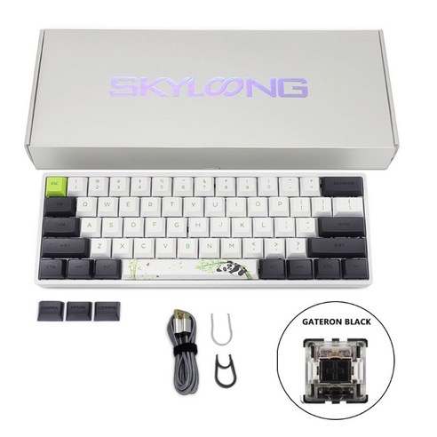SK61 61 키 사용자 정의 RGB 광 스위치 기계 키보드 PBT 염료 승화 Keycap 핫 스와핑 소켓 USB 유선 LED 축 게임 기계 키보드 데스크탑, BK