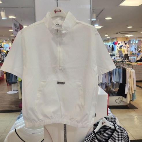 소이 안양점 **여름** 공용 @화이트 시어서커 쿨 아노락 점퍼 27800원!!! 주니어