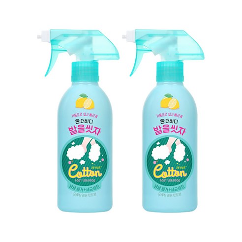발을씻자 코튼 풋샴푸 레몬향 385ml 2개, 1개