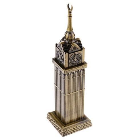 레트로 금속 모델 메카 Makkah 타워 동상 기념품 선물 홈 테이블 장식, {"수건소재":"합금"}, 청동