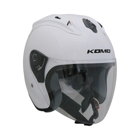 KOMO 코모 668 오픈페이스 오토바이 헬멧, 솔리드화이트
