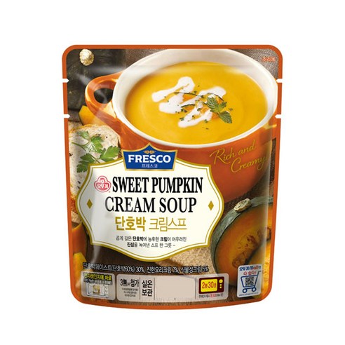 (무)오뚜기 프레스코단호박크림스프180g, 180g, 40개