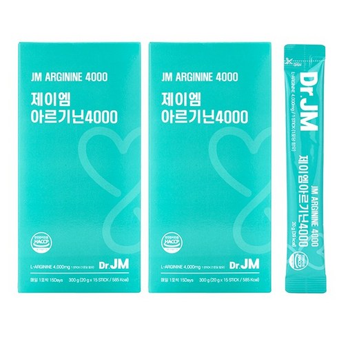 제이엠 아르기닌 4000mg / 15포, 300g, 2개