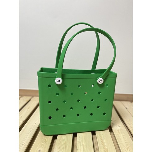 안전한날 수영가방 장비가방 젤리백 워터파크 토트백바구니 목욕바구니 바다 해변, 진한녹색