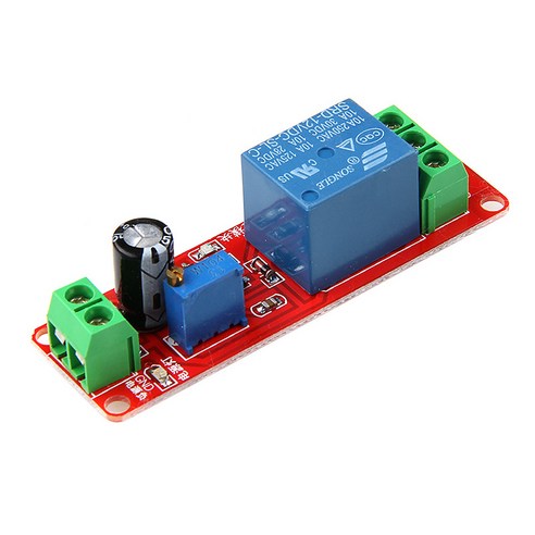 12V NE555 발진기 지연 조절 가능한 타이머 릴레이 스위치 모듈 0-10 초, 빨간색, 1개, 빨간색