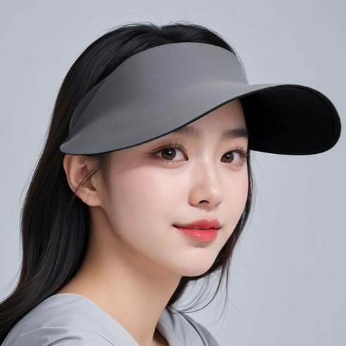 심플루 골프모자 와이드 썬캡, 1개, 그레이