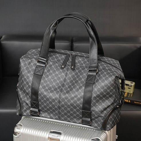 DFMEI 새로운 격자 무늬 여행 가방 캐주얼 한국 스타일 남자 가방 배낭 대용량 핸드백 어깨 가방 가방