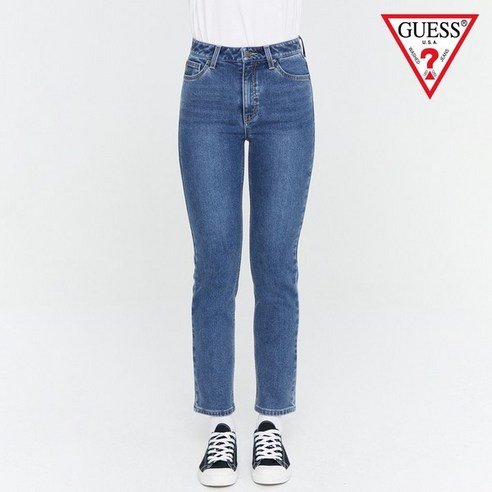[SaleNOWㅣ인기상품] 감각적인 편안함을 선사하는: 게스 여성 기모 M톤 슬림 스트레이트 청바지 [세일나우ㅣ추천상품]