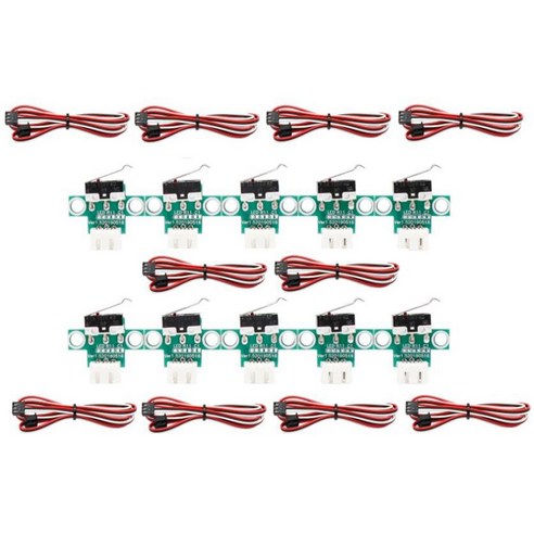 Xzante 10 개 3d 프린터 부품 기계식 리미트 스위치 모듈 diy 마더 보드 reprap 용 케이블이있는 수평 형 엔드 스톱, 초록